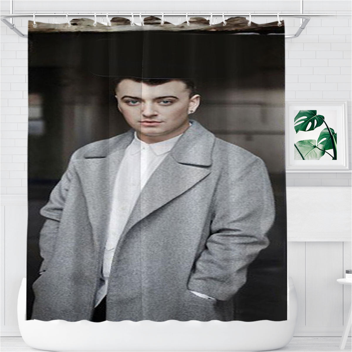 Sam Smith Cute Bathroom Shower Curtain Fabric Waterproof | 66 X 72 Inch
