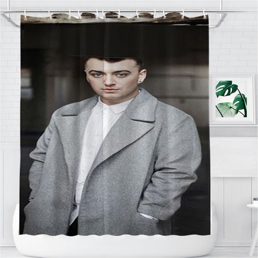 Personalized Sam Smith Cute Shower Curtain Farmhouse Bathroom Decor