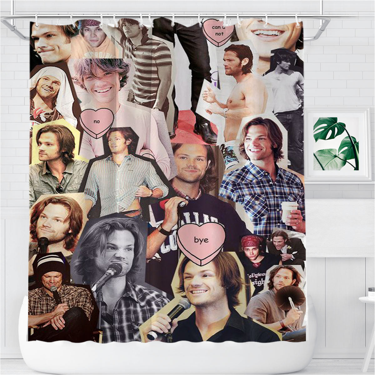 Sam Winchester Supernatural Collage Bathroom Shower Curtain Fabric Waterproof | 66 X 72 Inch