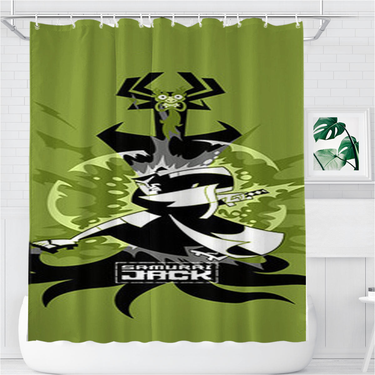 Samurai Jack Aku Cartoon Movies Bathroom Shower Curtain Fabric Waterproof | 66 X 72 Inch