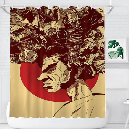 Personalized Samurai Mask Japan Shower Curtain Farmhouse Bathroom Decor