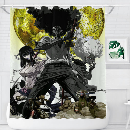 Personalized Samurai Mural Fight Hero Shower Curtain Farmhouse Bathroom Decor