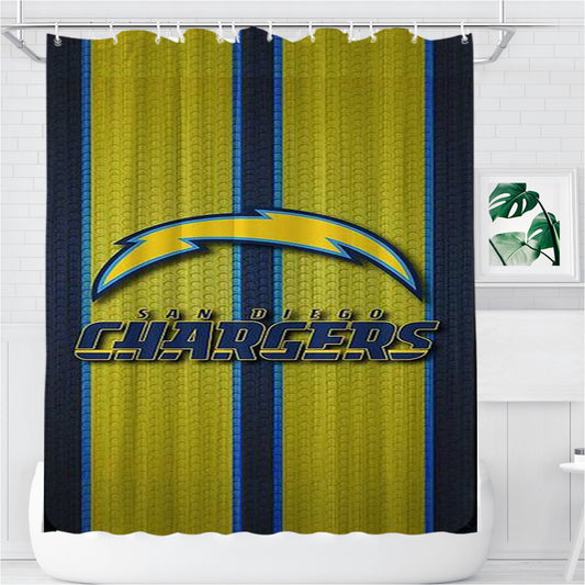 Personalized San Diego Chargers Symbol Shower Curtain Farmhouse Bathroom Decor