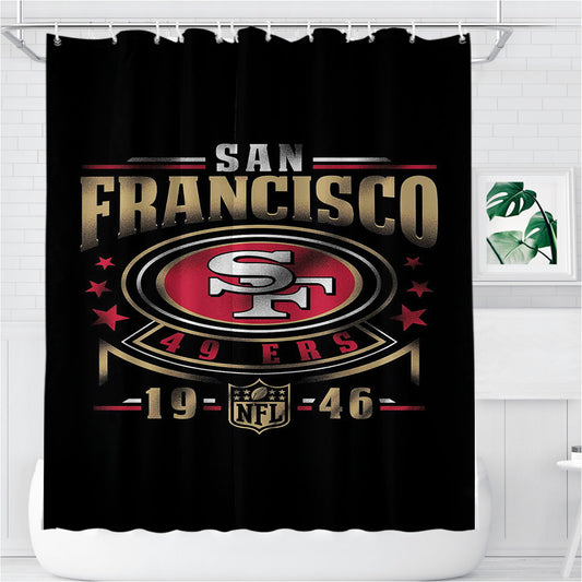 San Francisco, 49Ers, Eua, Football, Bathroom Shower Curtain Fabric Waterproof | 66 X 72 Inch