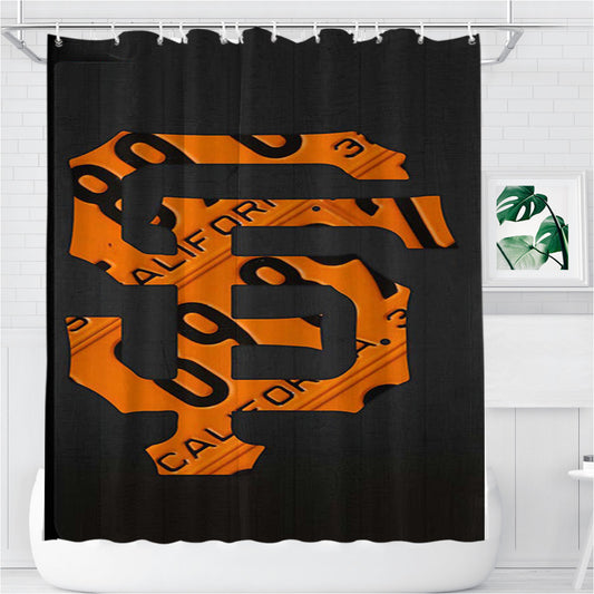 Personalized San Francisco Giants Baseball Vintage Logo Shower Curtain Farmhouse Bathroom Decor