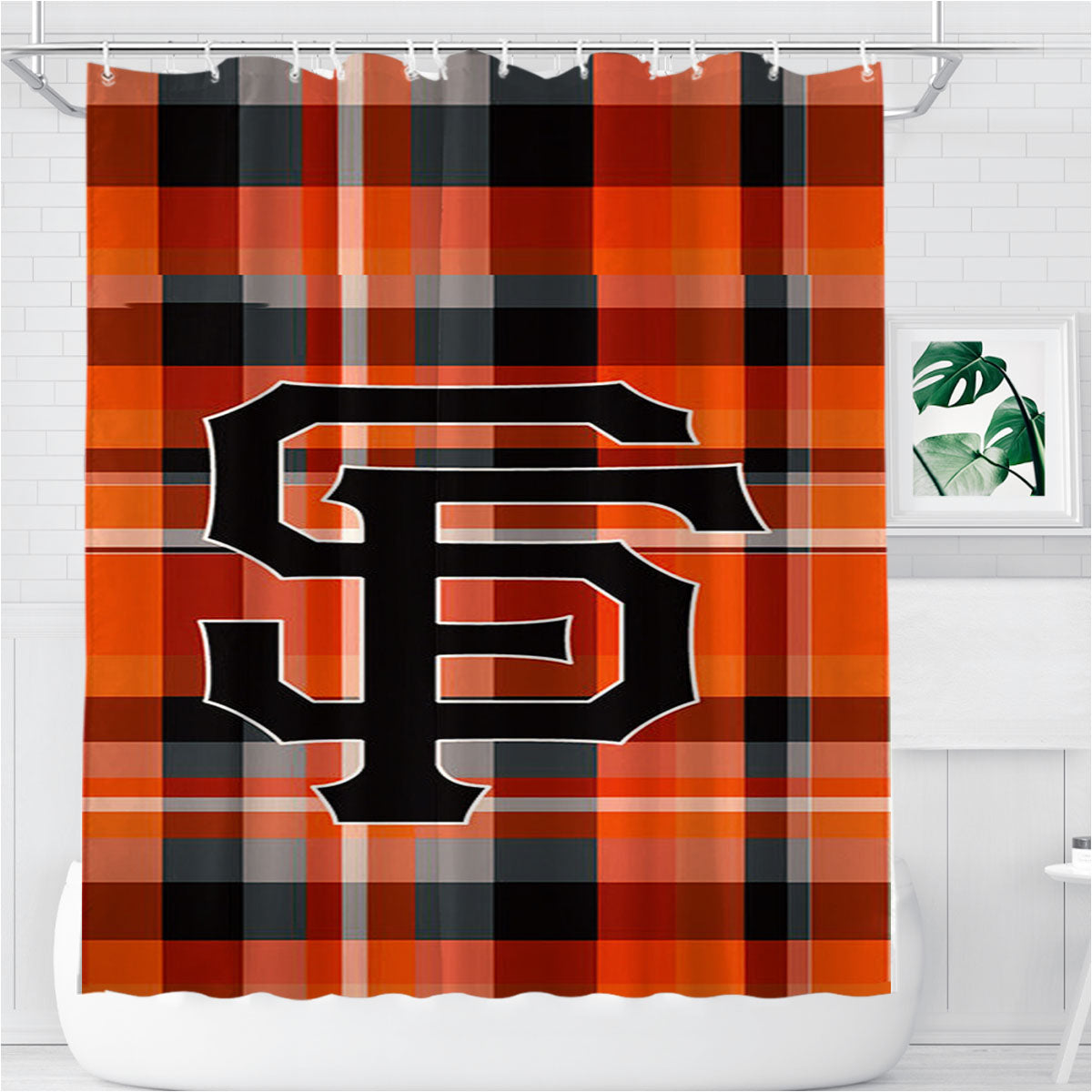San Francisco Giants Logo 13 Bathroom Shower Curtain Fabric Waterproof | 66 X 72 Inch