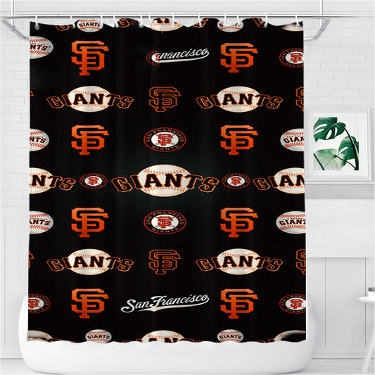 Personalized San Francisco Giants Mlb Symbols Shower Curtain Farmhouse Bathroom Decor