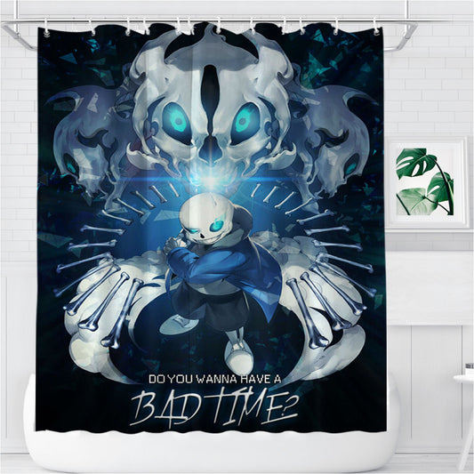 Personalized Sans The Skeleton Undertale Bad Time Shower Curtain Farmhouse Bathroom Decor