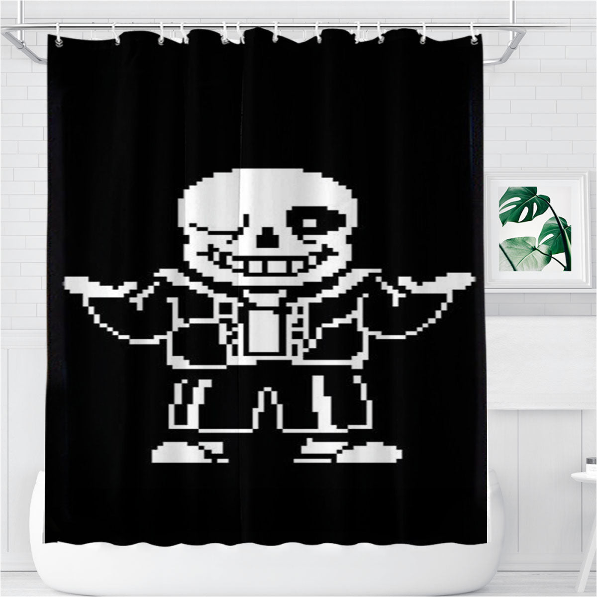 Sans Undertale Bathroom Shower Curtain Fabric Waterproof | 66 X 72 Inch