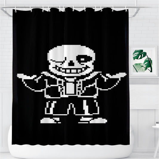 Personalized Sans Undertale Shower Curtain Farmhouse Bathroom Decor