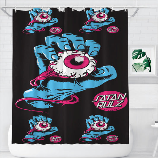 Santa Rulz Eye Pattern Bathroom Shower Curtain Fabric Waterproof