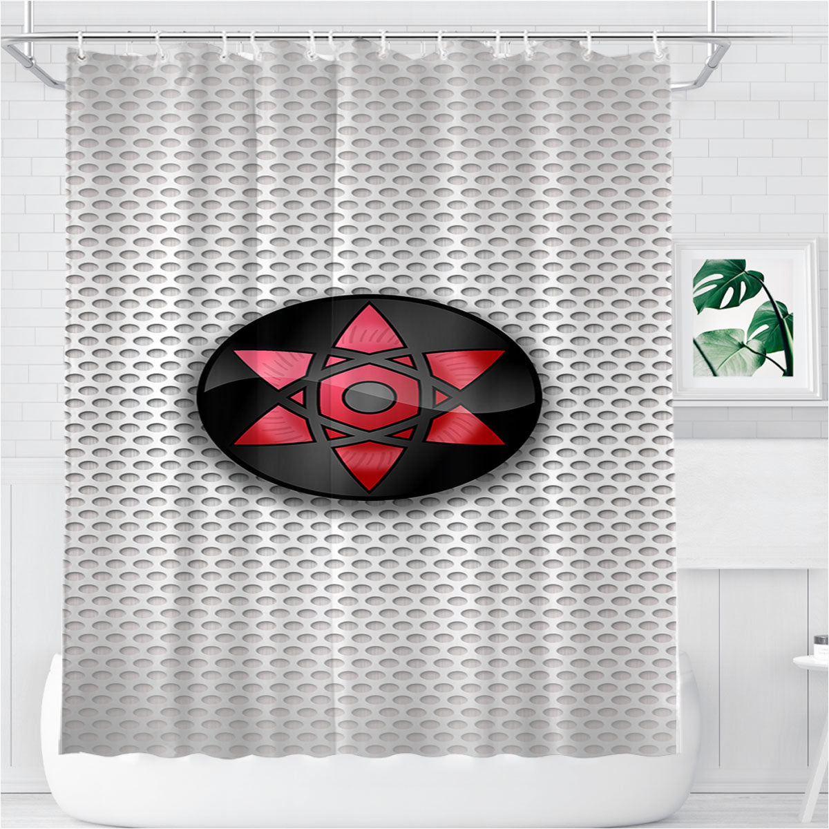 Sasuke Symbol Bathroom Shower Curtain Fabric Waterproof | 66 X 72 Inch