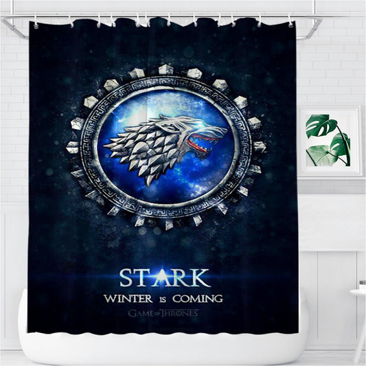 Satark Winter Bathroom Shower Curtain Fabric Waterproof | 66 X 72 Inch
