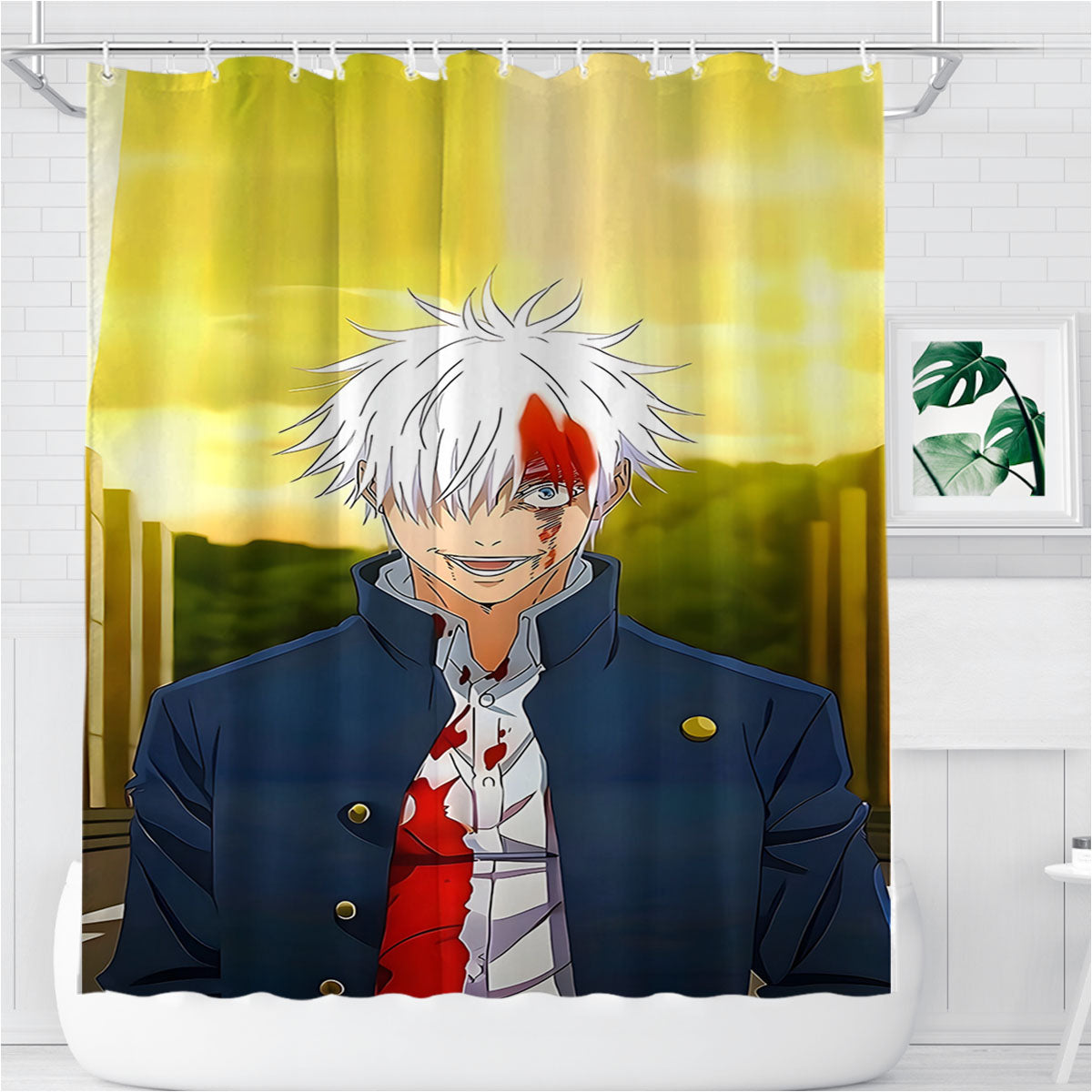 Satoru Gojo Bathroom Shower Curtain Fabric Waterproof | 66 X 72 Inch