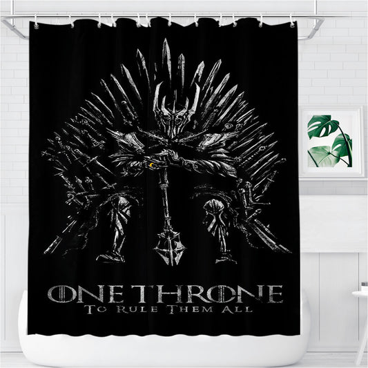 Sauron On Iron Throne Bathroom Shower Curtain Fabric Waterproof | 66 X 72 Inch