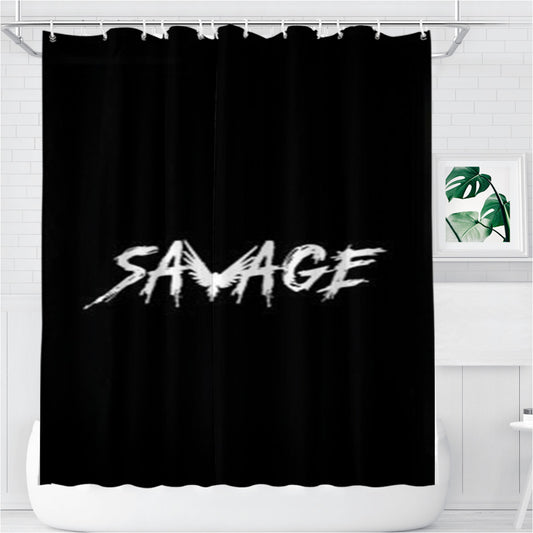 Personalized Savage Shower Curtain Farmhouse Bathroom Decor
