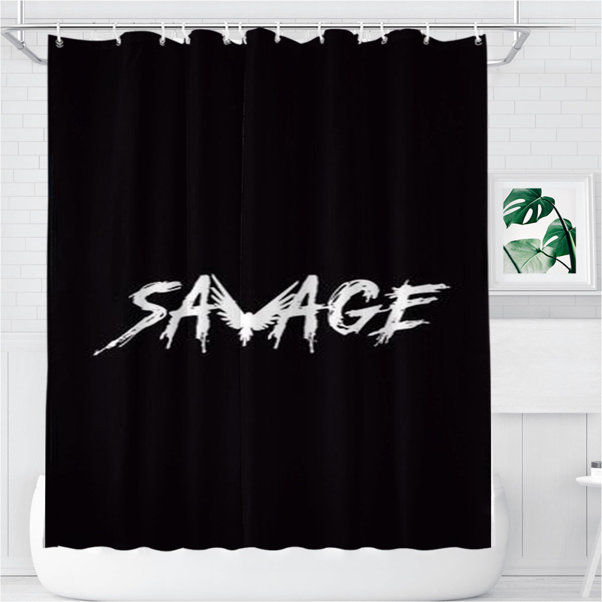 Savage 1 Bathroom Shower Curtain Fabric Waterproof | 66 X 72 Inch