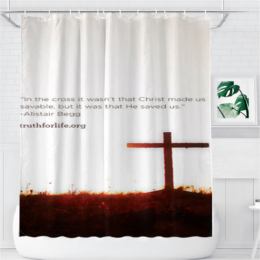 Saved Us Bathroom Shower Curtain Fabric Waterproof | 66 X 72 Inch