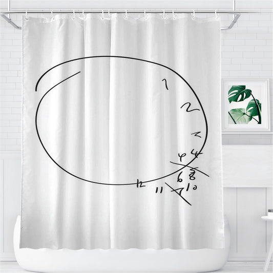 Savoureux Hannibal Clock Bathroom Shower Curtain Fabric Waterproof | 66 X 72 Inch