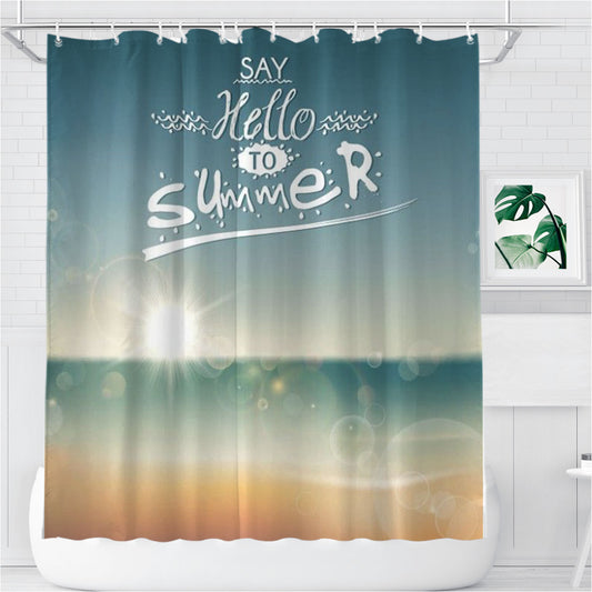 Personalized Say Hello To Summer Shower Curtain Farmhouse Bathroom Decor