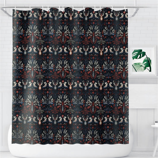 Scandinavian Bathroom Shower Curtain Fabric Waterproof | 66 X 72 Inch