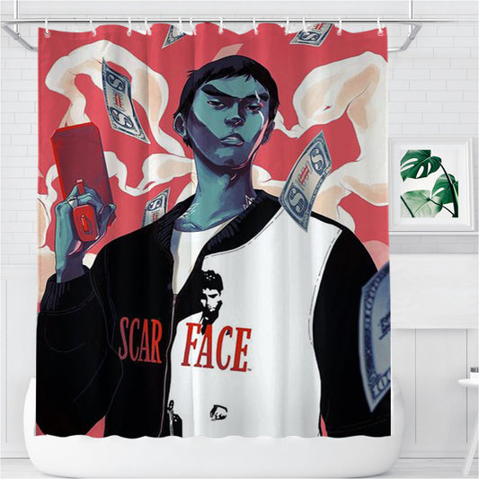 Scar Face Dollar Bathroom Shower Curtain Fabric Waterproof | 66 X 72 Inch