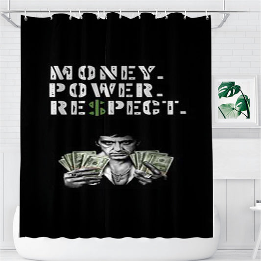 Scarface Money Power Respect Bathroom Shower Curtain Fabric Waterproof | 66 X 72 Inch