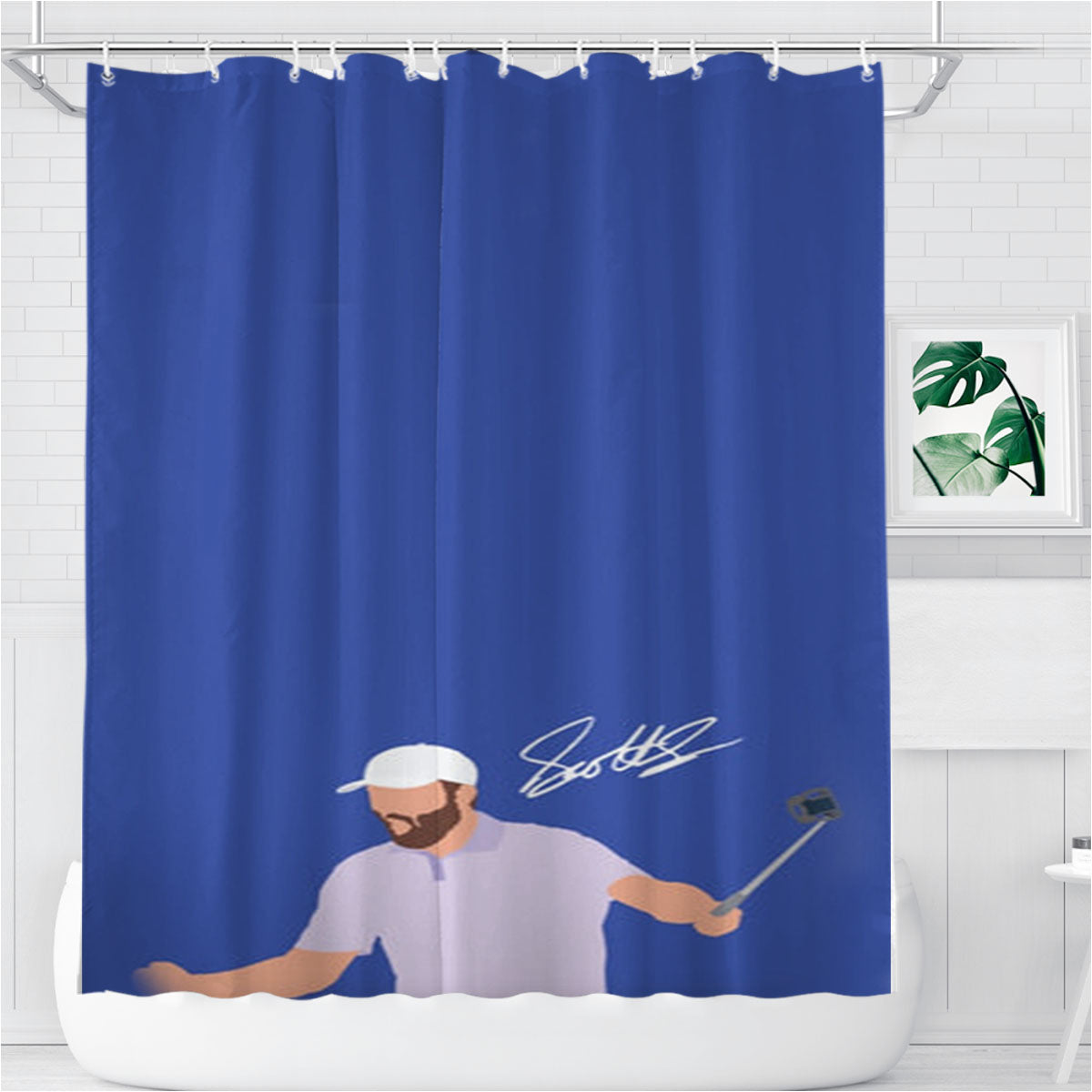 Scheffler Signature Bathroom Shower Curtain Fabric Waterproof | 66 X 72 Inch