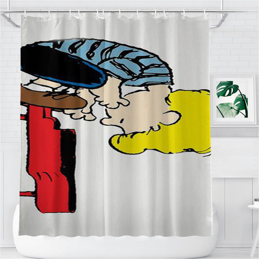 Schroeder On Piano Peanuts Bathroom Shower Curtain Fabric Waterproof | 66 X 72 Inch