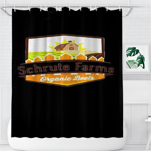 Personalized Schrute Farms The Office Dwight Schrute Inspired Classic Funny Tv Shows Bears Beets Shower Curtain Farmhouse Bathroom Decor