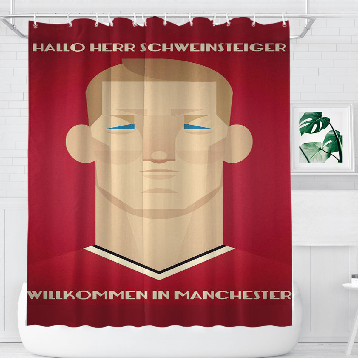 Schweinsteiger Bathroom Shower Curtain Fabric Waterproof | 66 X 72 Inch