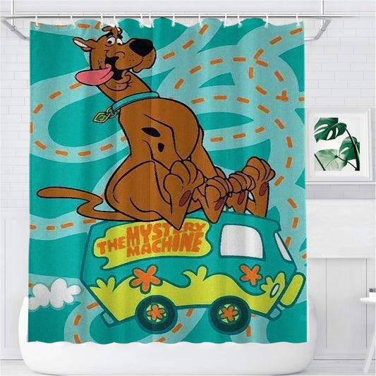 Scooby Doo And Mystery Machine Bathroom Shower Curtain Fabric Waterproof