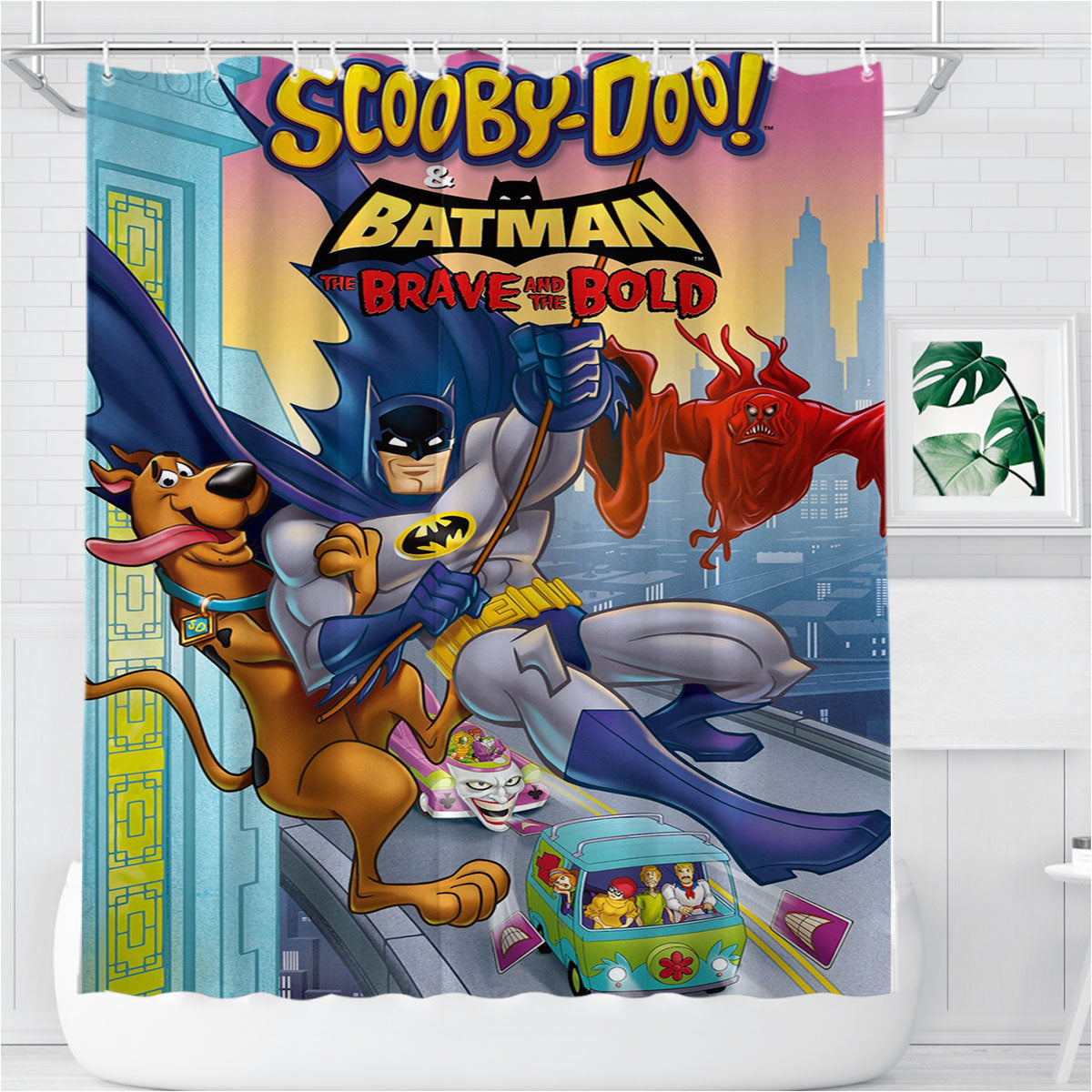 Scooby Doo Batman The Brave And The Bold Bathroom Shower Curtain Fabric Waterproof | 66 X 72 Inch