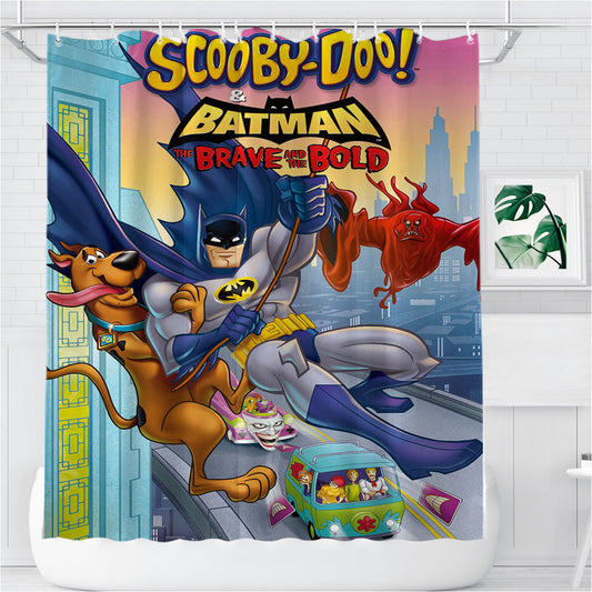 Personalized Scooby Doo Batman The Brave And The Bold Shower Curtain Farmhouse Bathroom Decor