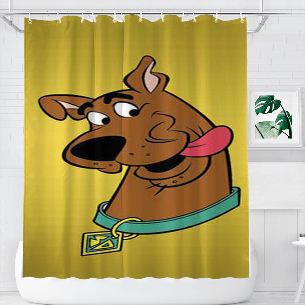Scooby Doo Gold Fade Bathroom Shower Curtain Fabric Waterproof | 66 X 72 Inch