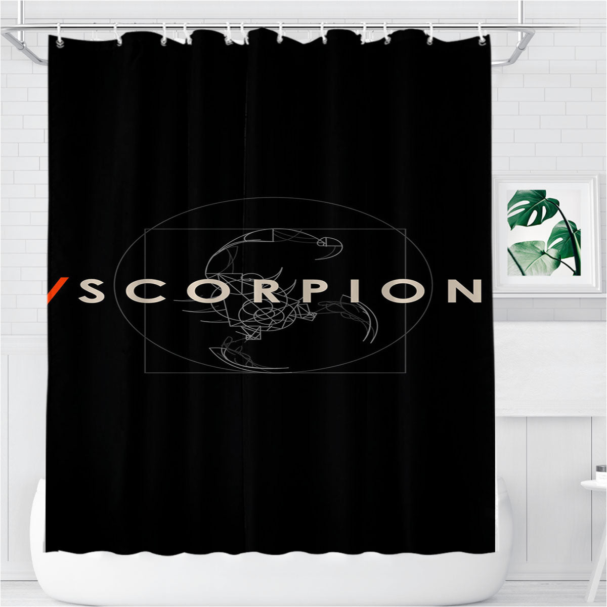 Scorpion Tv Show Logo 0 Bathroom Shower Curtain Fabric Waterproof | 66 X 72 Inch