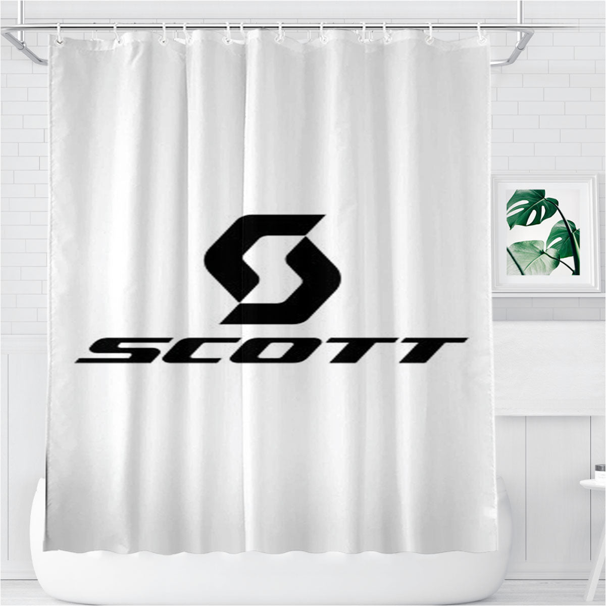 Scott Bicycle Bathroom Shower Curtain Fabric Waterproof | 66 X 72 Inch