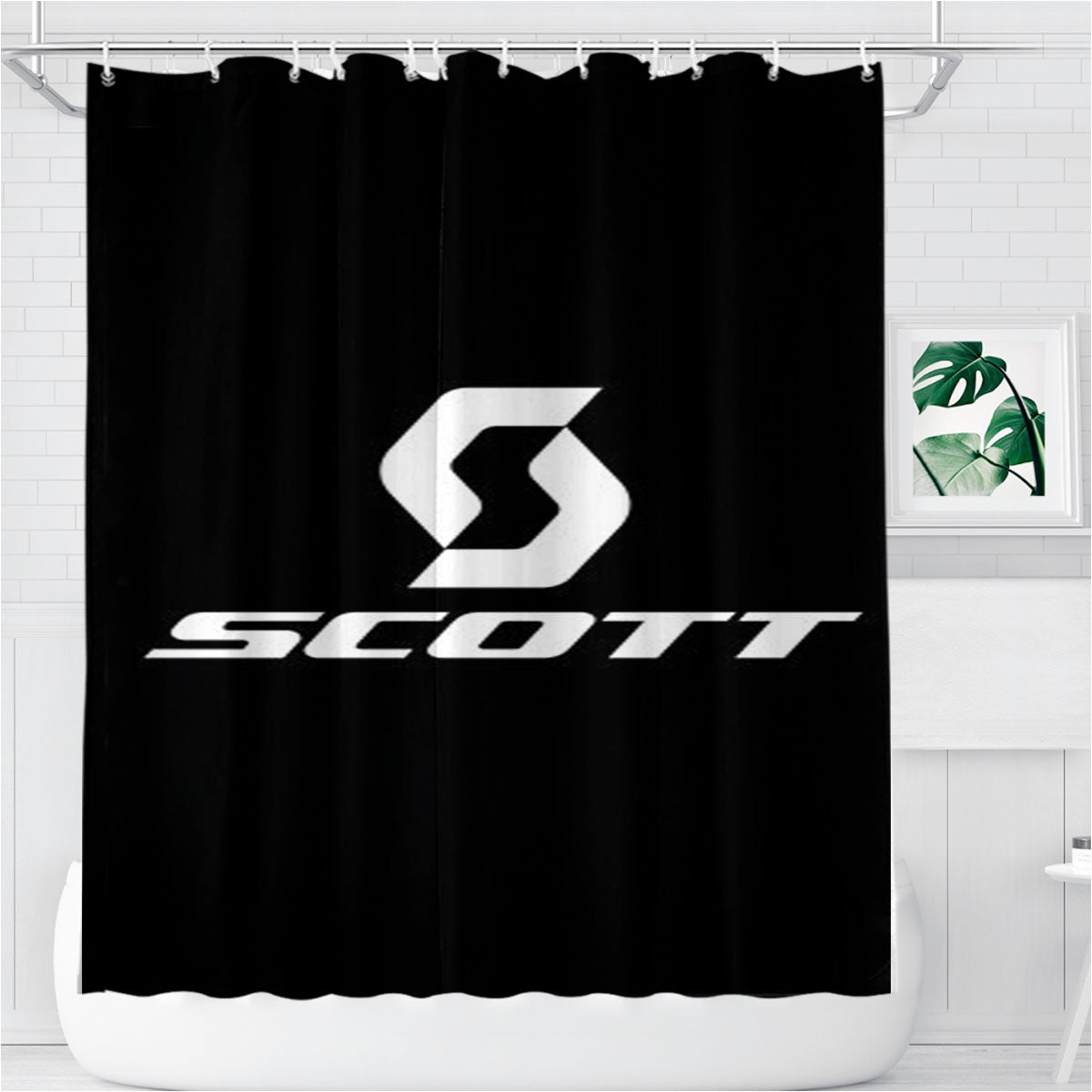 Scott Bicycle Logo Bathroom Shower Curtain Fabric Waterproof | 66 X 72 Inch
