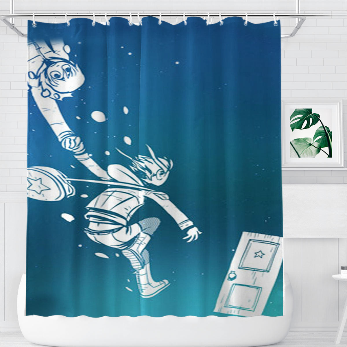 Scott Pilgrim In Galaxy Bathroom Shower Curtain Fabric Waterproof | 66 X 72 Inch