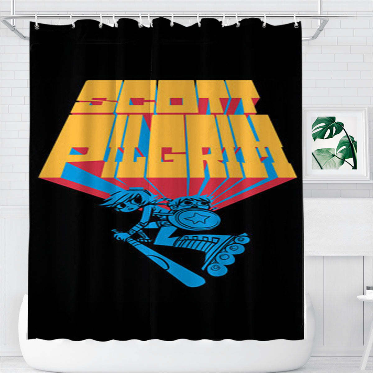 Scott Pilgrim New Bathroom Shower Curtain Fabric Waterproof | 66 X 72 Inch