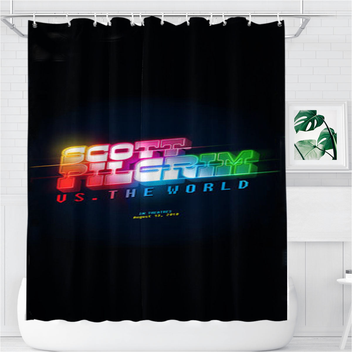 Scott Pilgrim Us The World Bathroom Shower Curtain Fabric Waterproof | 66 X 72 Inch