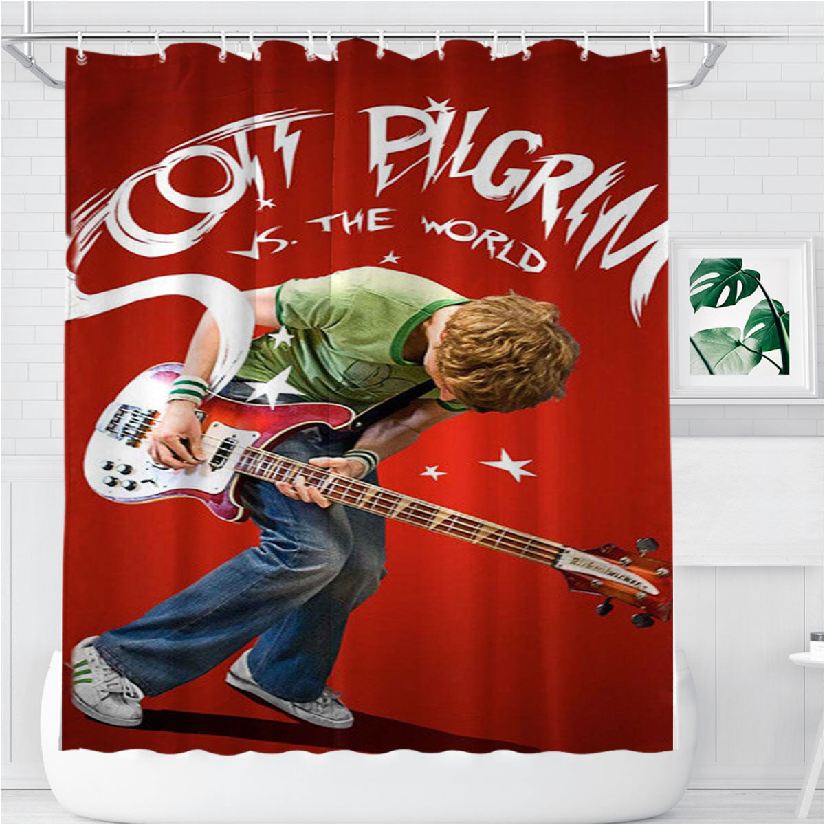 Scott Pilgrim Vs The World Bathroom Shower Curtain Fabric Waterproof | 66 X 72 Inch