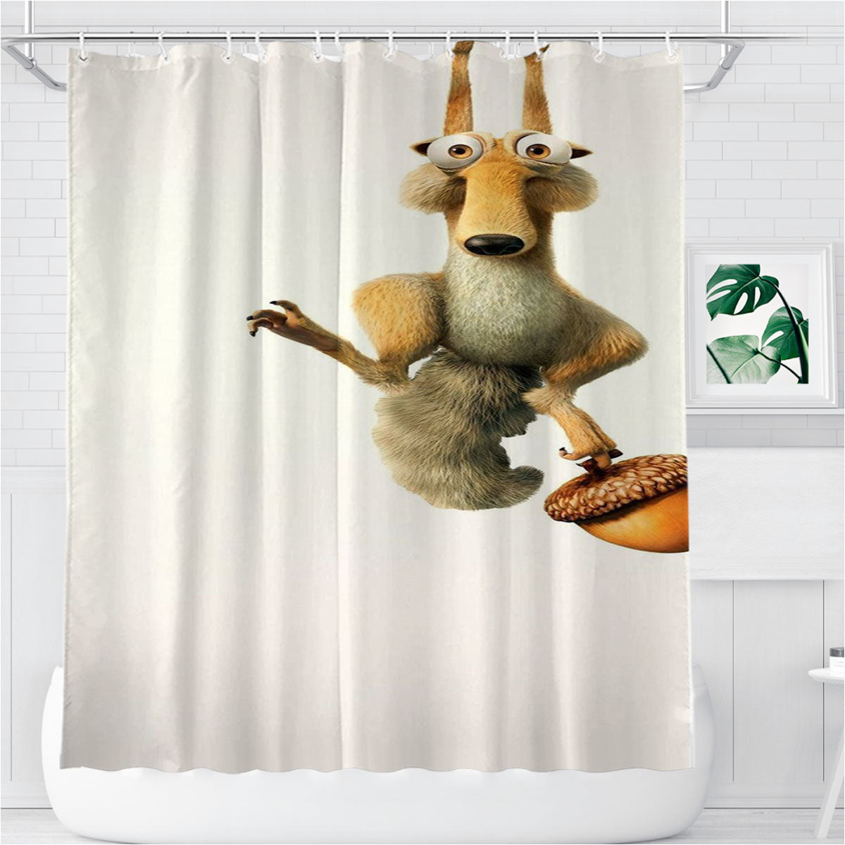 Scrat Character Ice Age Bathroom Shower Curtain Fabric Waterproof | 66 X 72 Inch
