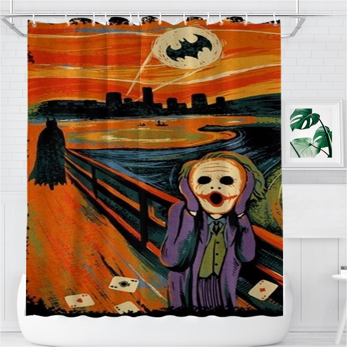 Scream Batman Bathroom Shower Curtain Fabric Waterproof | 66 X 72 Inch