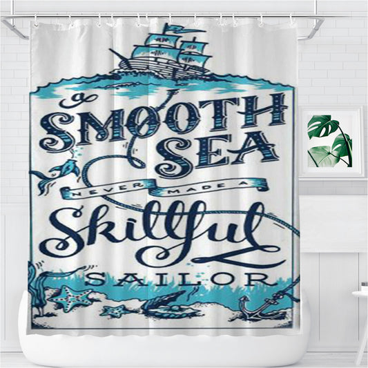 Sea Decide Skillfull Sailor Bathroom Shower Curtain Fabric Waterproof | 66 X 72 Inch