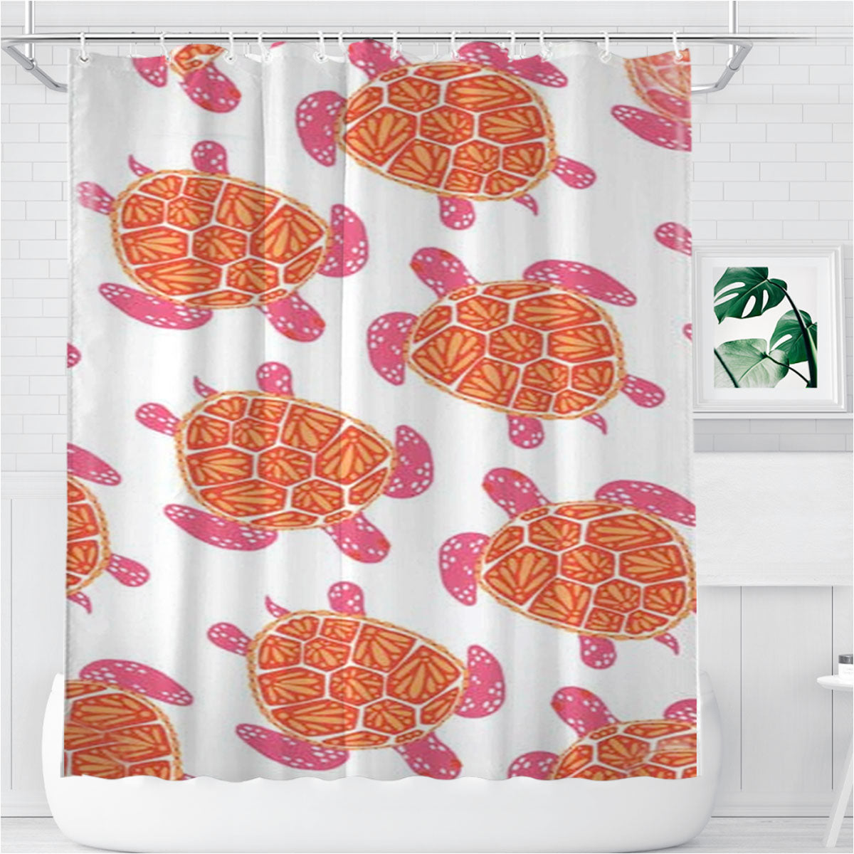 Sea Turtles Bathroom Shower Curtain Fabric Waterproof | 66 X 72 Inch