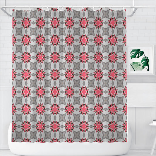 Seamless Design Wallpaper Style Pattern 2 Bathroom Shower Curtain Fabric Waterproof | 66 X 72 Inch