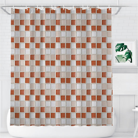 Personalized Seamless Mosaic Texture Abstract Shower Curtain Farmhouse Bathroom Decor
