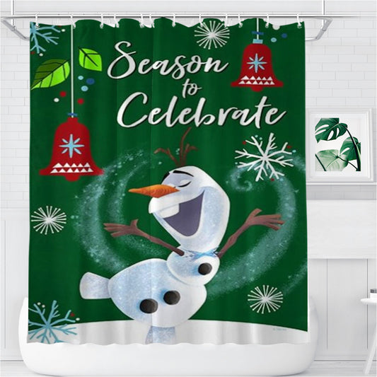 Personalized Season To Celebrate Olaf Shower Curtain Farmhouse Bathroom Decor