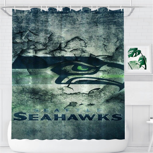 Seattle Seahawks Bathroom Shower Curtain Fabric Waterproof | 66 X 72 Inch